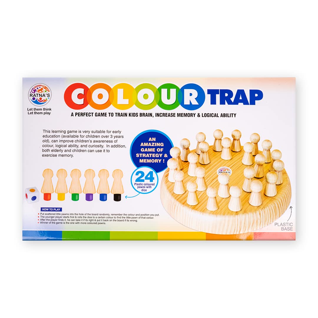 Ratna's Colour Trap Strategy & Memory Game for Kids, Memory Matchstick Chess Game for Boys & Girls Age 3 and Up Multicolor