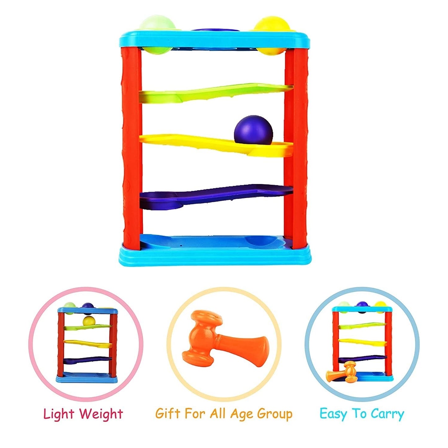 Hammer Ball Toys for Kids- Pounding Game Set for Baby Kids and Toddlers for Early Development, Best Toy for 1 Year Old Boys and Girls-Multi Color