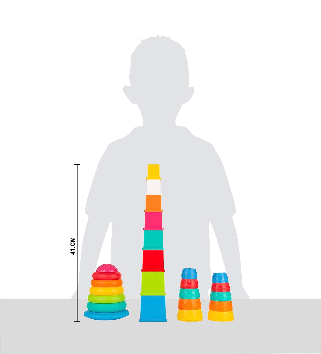 Giggles - Stack N Nest Toy , Multicolour 3 in 1 Gift Set, Develops Motor Skills , 6 Months & Above, Infant and Preschool Toys