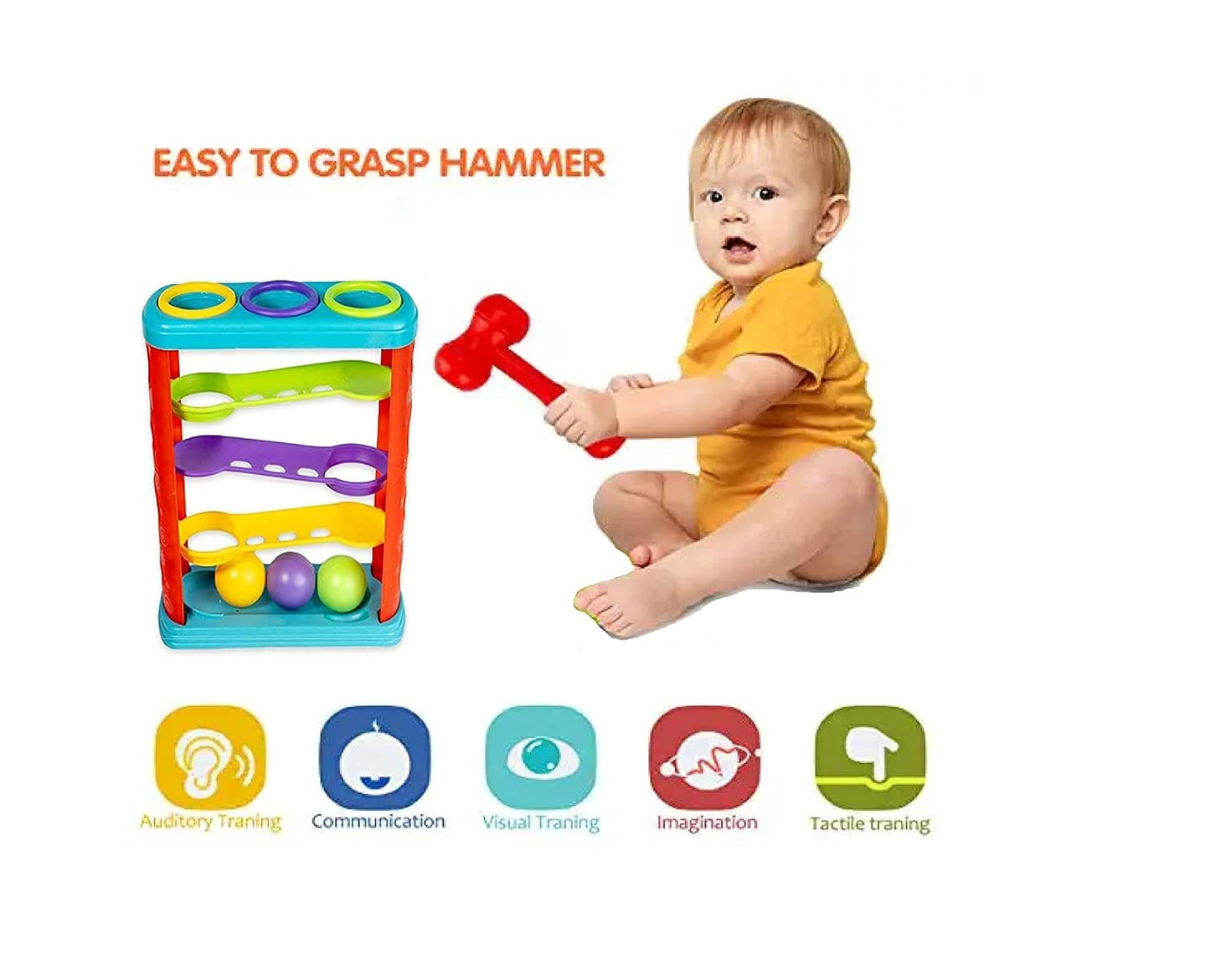 Hammer Ball Toys for Kids- Pounding Game Set for Baby Kids and Toddlers for Early Development, Best Toy for 1 Year Old Boys and Girls-Multi Color