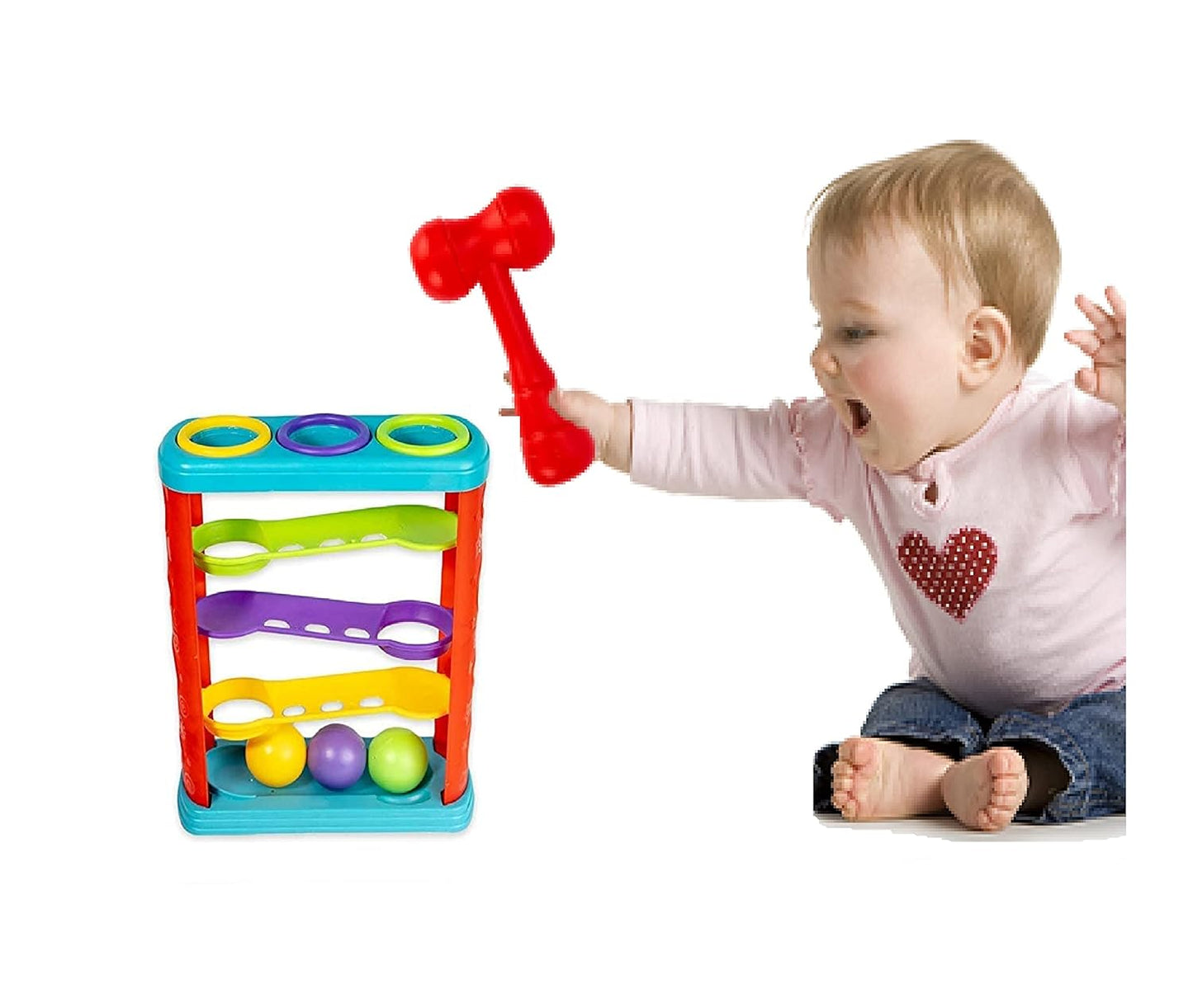 Hammer Ball Toys for Kids- Pounding Game Set for Baby Kids and Toddlers for Early Development, Best Toy for 1 Year Old Boys and Girls-Multi Color
