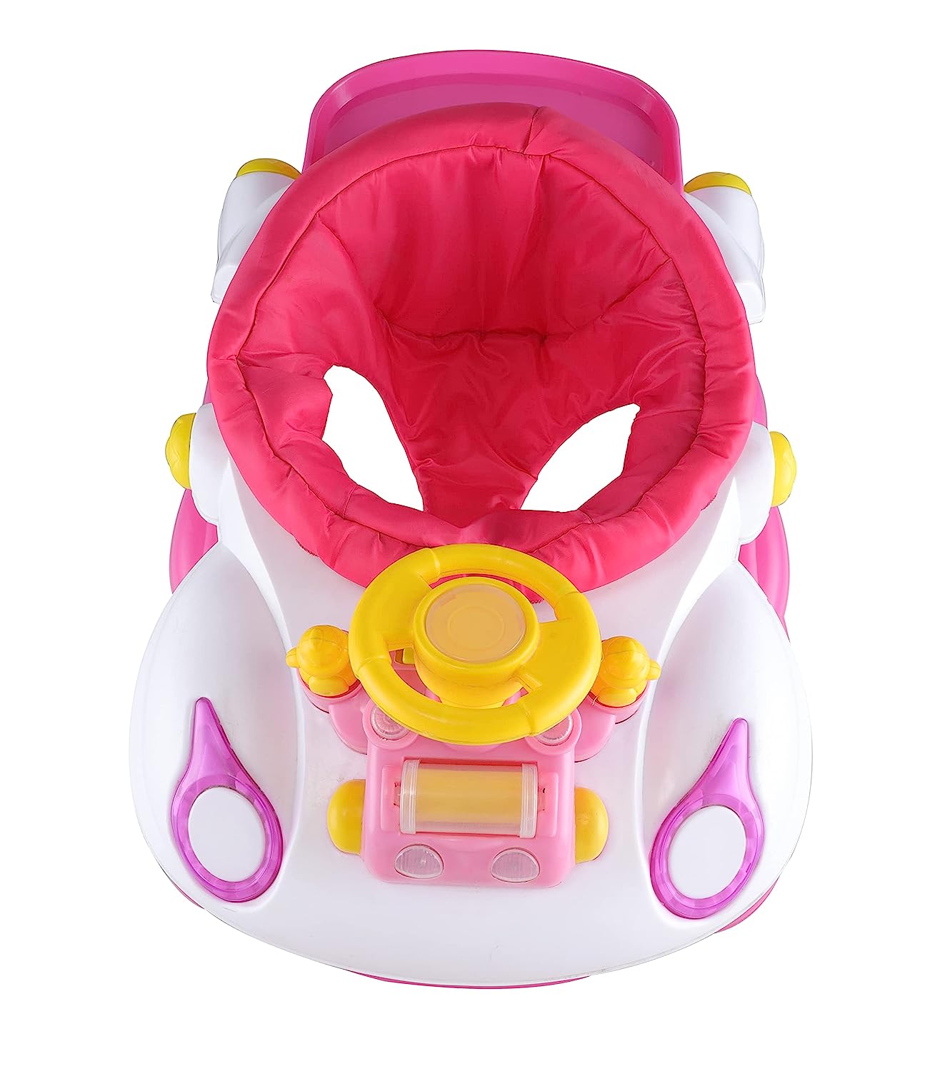 Toyzoy Steering Seat Baby Activity Walker with Musical Tray and Toys for Kids| Boys| Girls Age Group 6Months to1.5 Years, TZ-307 (Pink) - MRGTOYS