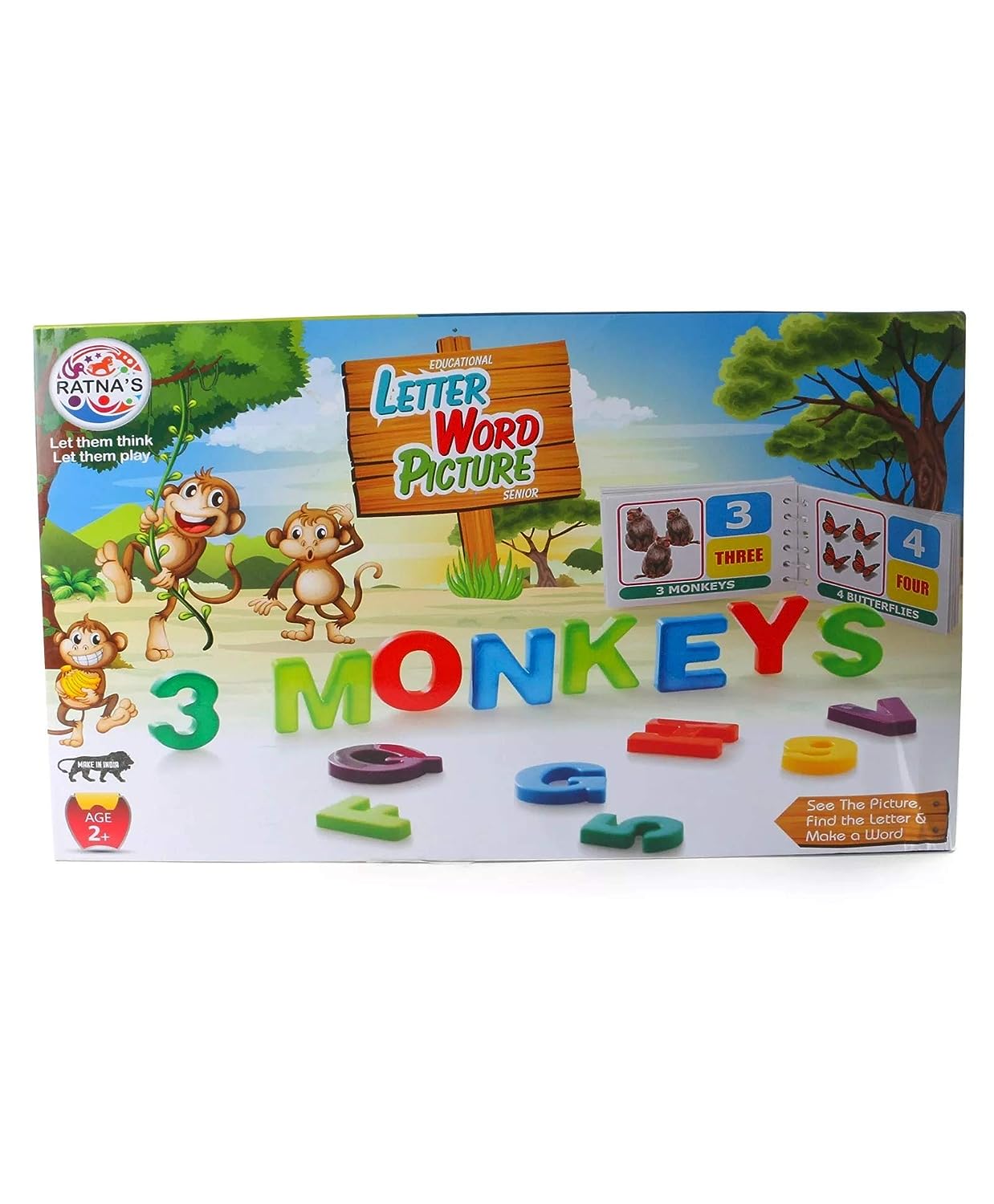 Ratnas Educational Letter Word Picture Senior, Alphabets & Numbers for Kids to See The Picture, Find The Letter & Make The Word