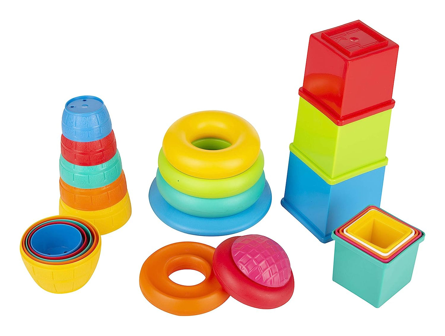 Giggles - Stack N Nest Toy , Multicolour 3 in 1 Gift Set, Develops Motor Skills , 6 Months & Above, Infant and Preschool Toys