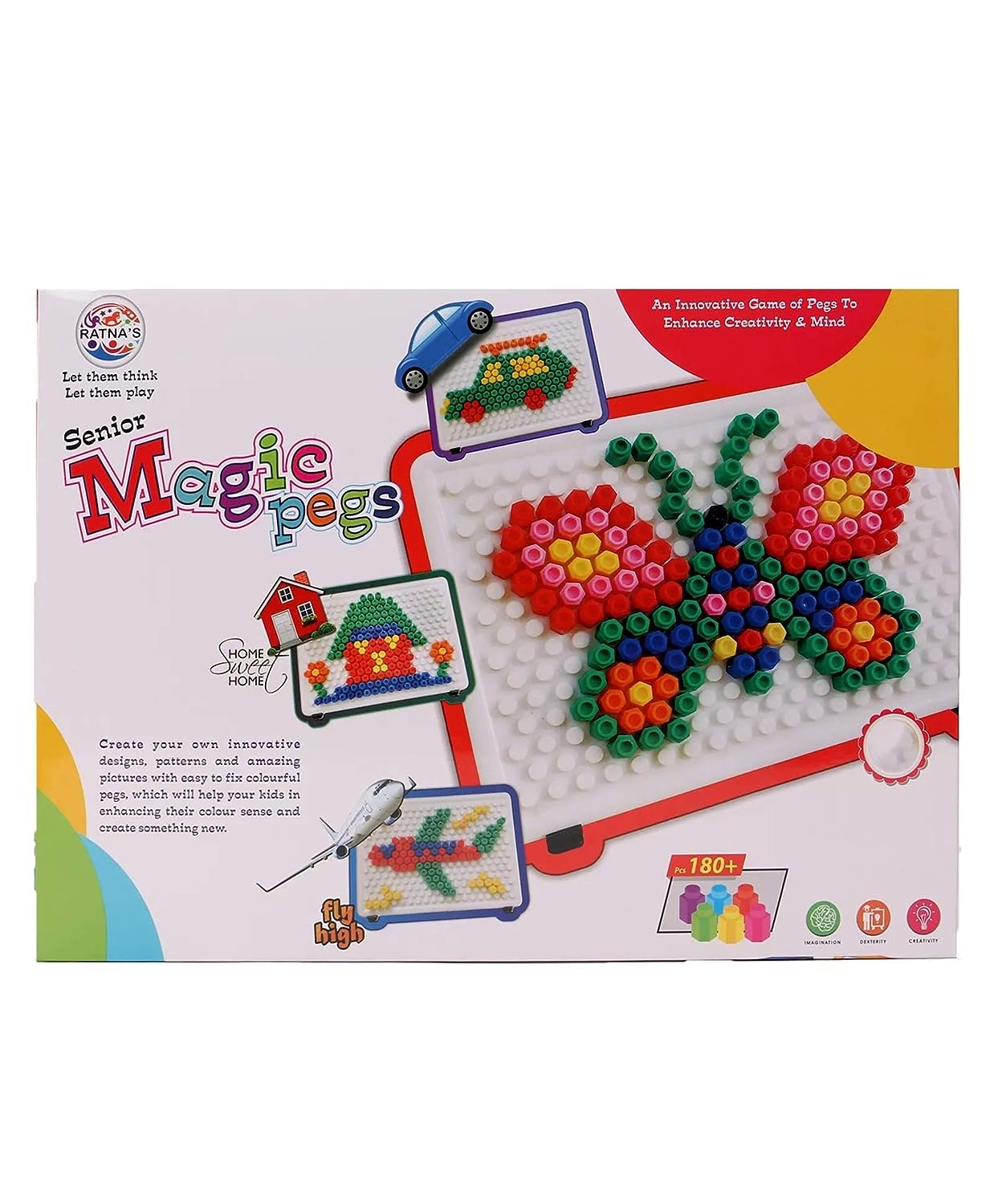 Ratna's Magic pegs for Kids to Create Their own World Out of pegs Given and Create Different Designs (Big)