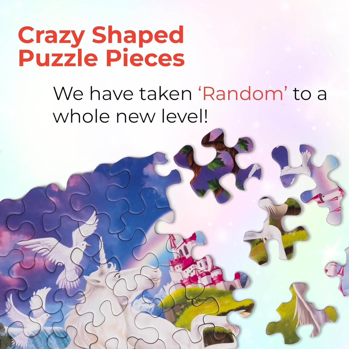 Unik Play Go Crazy Jigsaw Puzzle for Kids and Adults | Attractive Cartoon Print Puzzle with 2 Puzzle Trays for Age 6 to 99 Years-90 Pcs-(Unicorn)