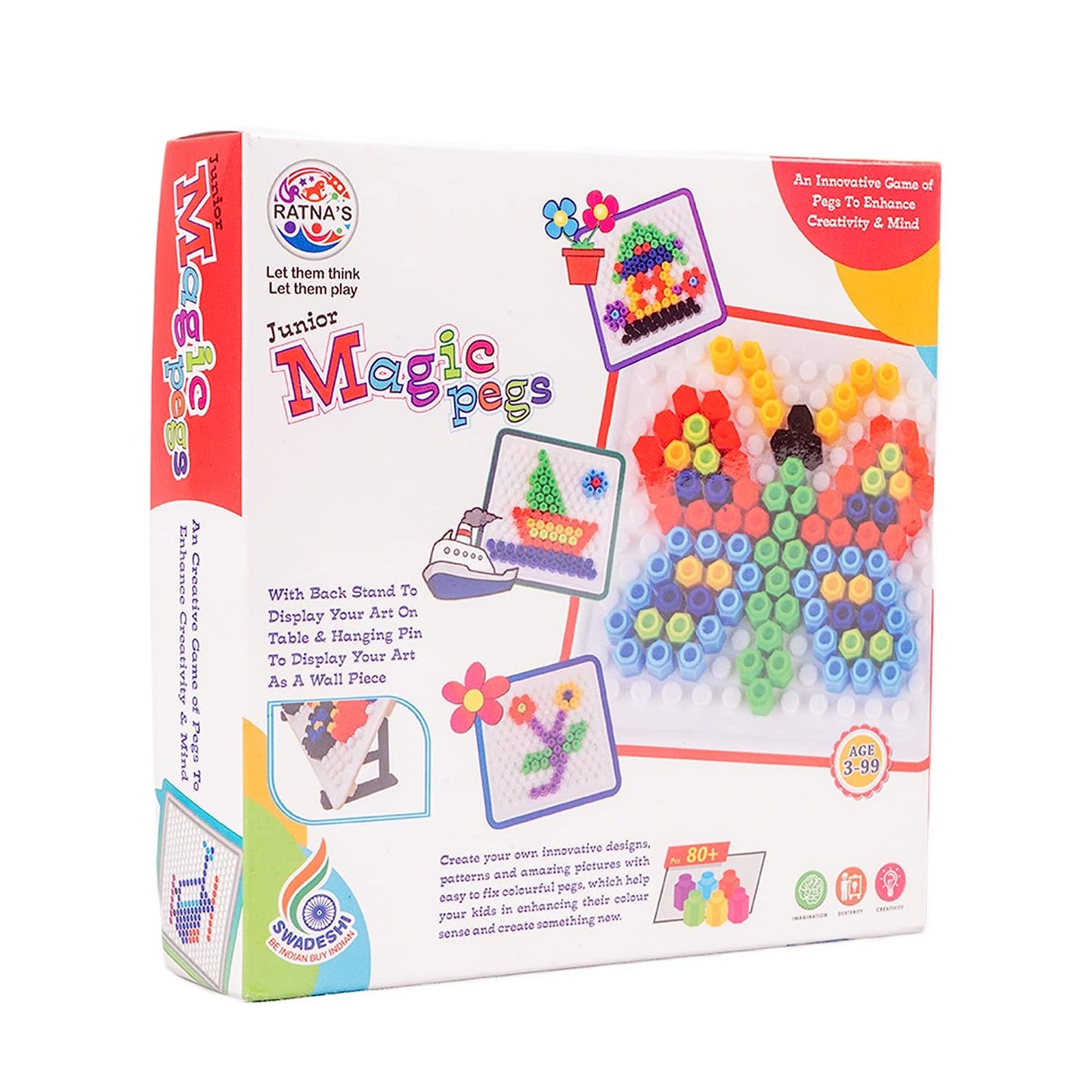 RATNA'S Magic pegs for Kids to Create Their own World Out of pegs Given and Create Different Designs (Small)