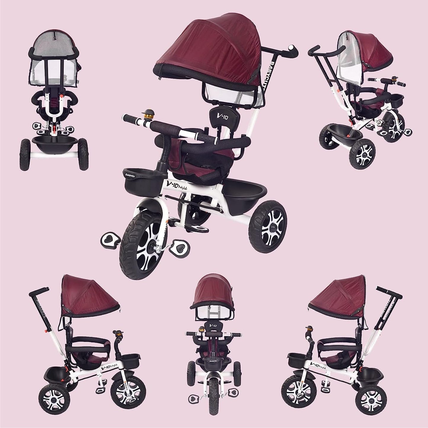 BabyCute Cycle for Kids, Plug and Play Baby Sports Tricycle with Canopy for 2 to 5 Year Old Children V 10 - MRGTOYS