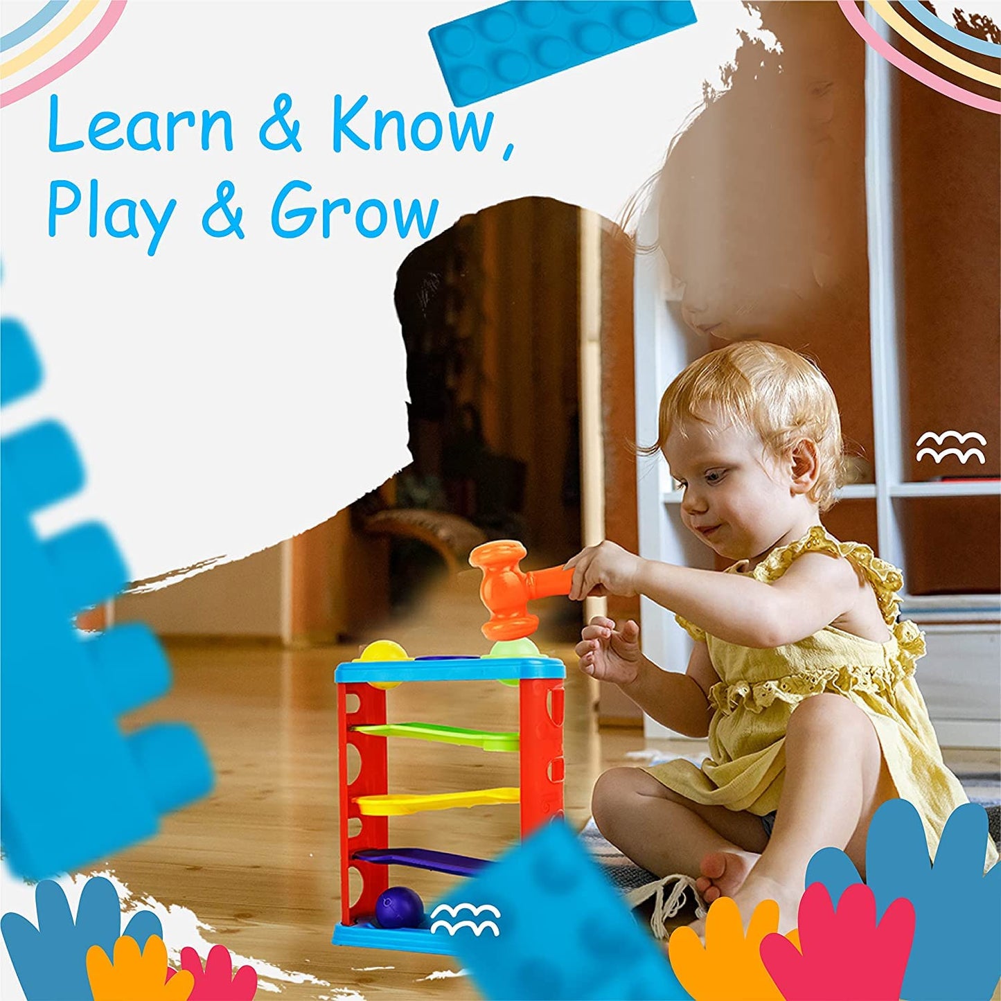 Hammer Ball Toys for Kids- Pounding Game Set for Baby Kids and Toddlers for Early Development, Best Toy for 1 Year Old Boys and Girls-Multi Color