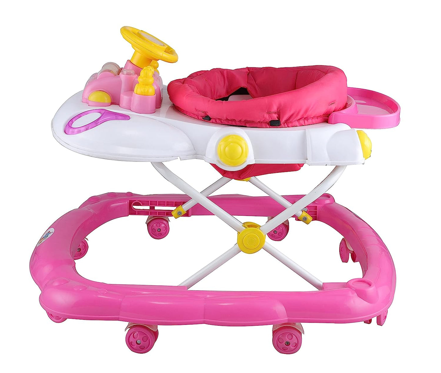 Toyzoy Steering Seat Baby Activity Walker with Musical Tray and Toys for Kids| Boys| Girls Age Group 6Months to1.5 Years, TZ-307 (Pink) - MRGTOYS