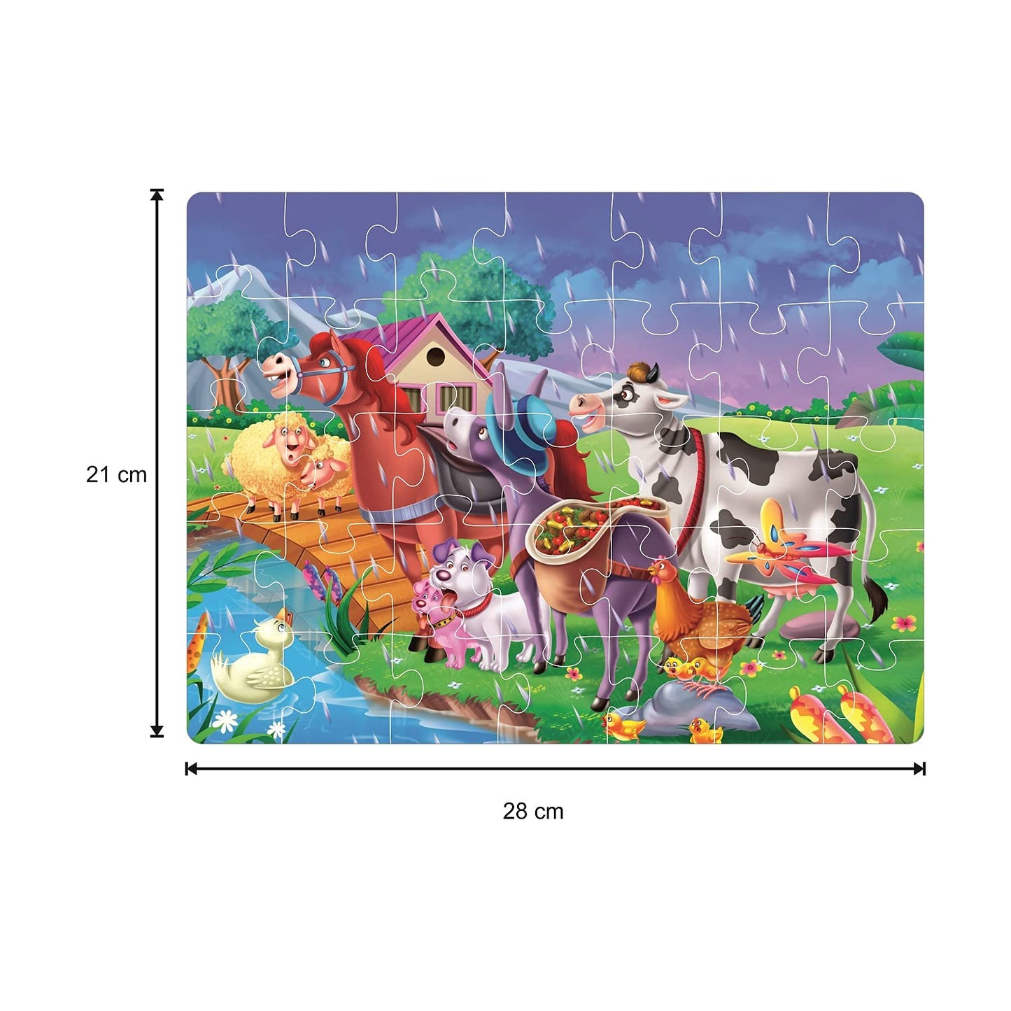 RATNA'S Story Jigsaw Puzzle Rainy Picnic Day for Kids. 3 Jigsaw Puzzle Included in The Pack with A Story Book