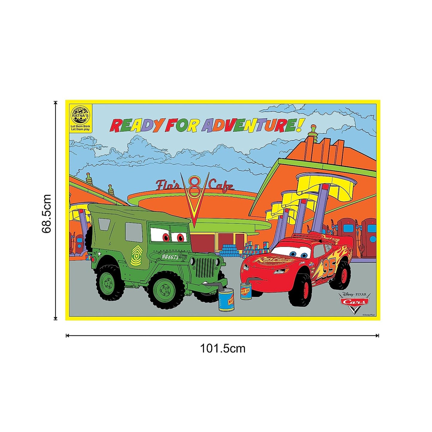 RATNA'S My Coloring Mat Cars | DIY Kit for Kids Big Size Mat 40 x 27 inches