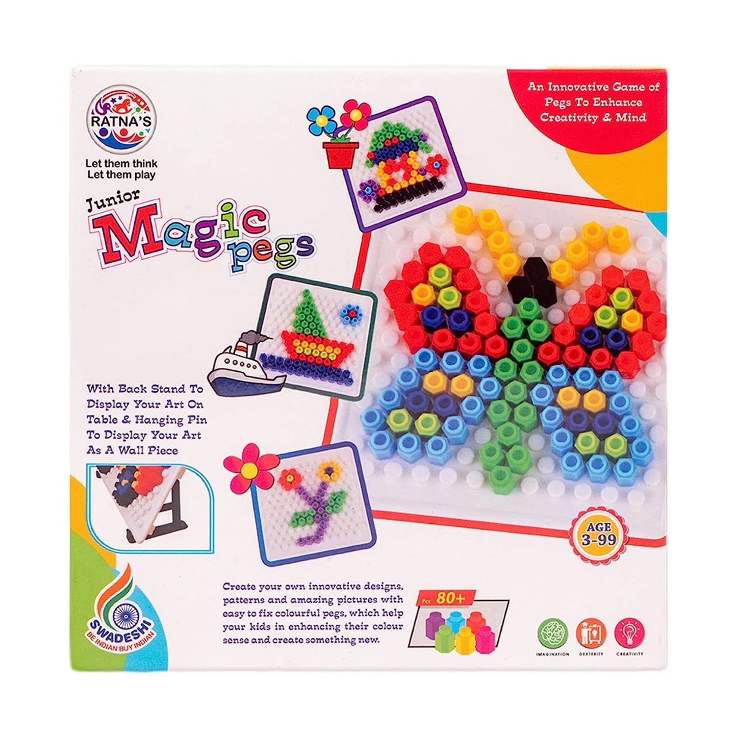 RATNA'S Magic pegs for Kids to Create Their own World Out of pegs Given and Create Different Designs (Small)