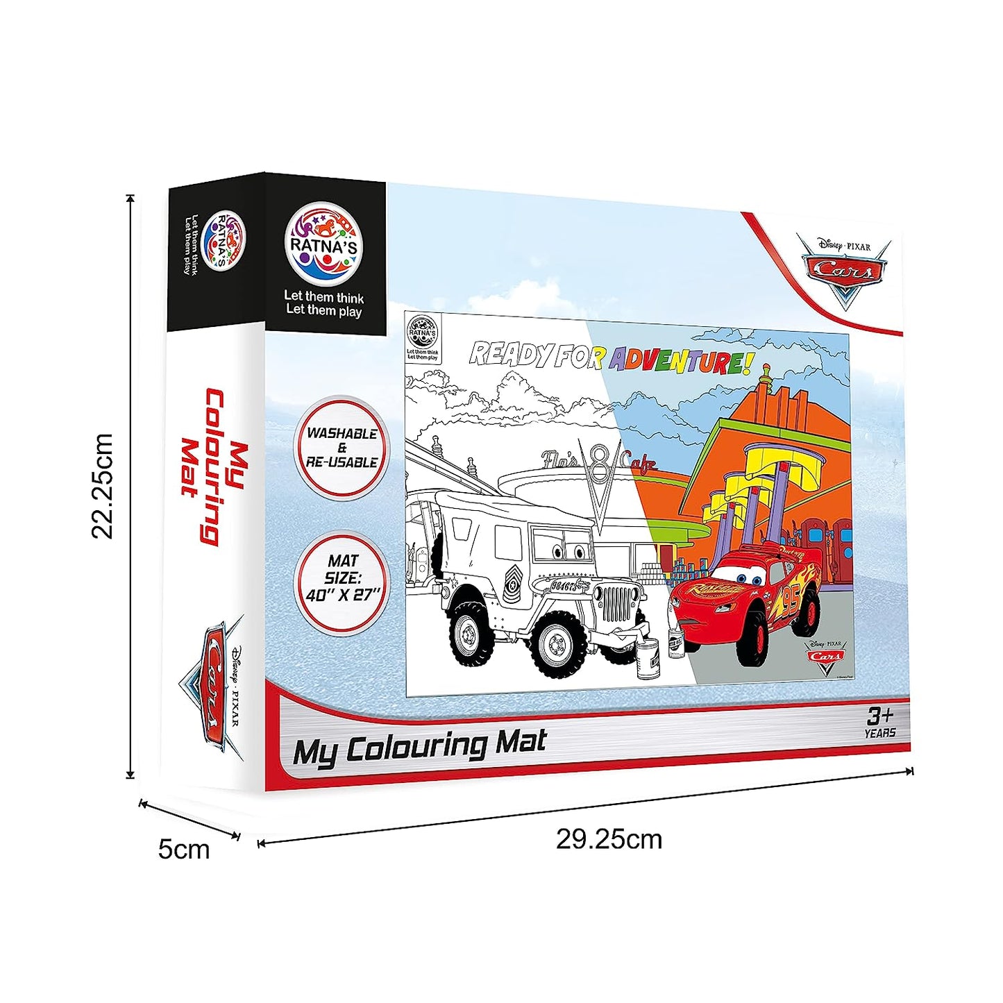 RATNA'S My Coloring Mat Cars | DIY Kit for Kids Big Size Mat 40 x 27 inches