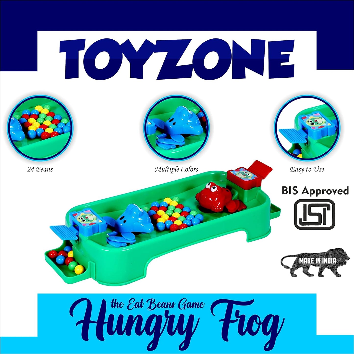 Toyzone Frog Eat Beans Game-2 Players-61014 | Eat The Beans | Hungry Frog Game for Kids | Multiplayer Games | Game for 2 Players | Board Game