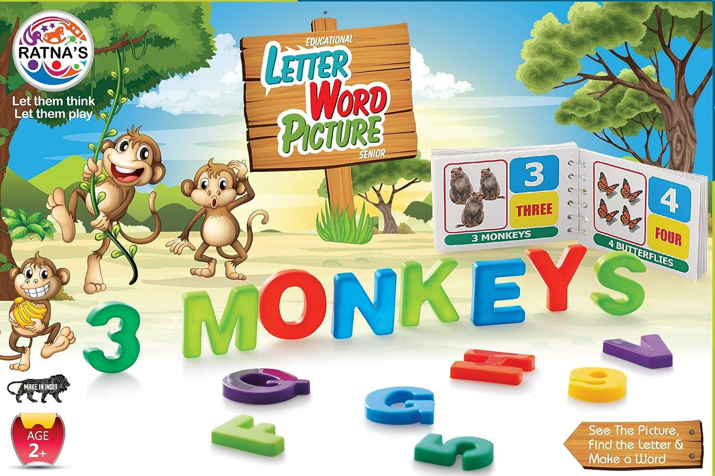 Ratnas Educational Letter Word Picture Senior, Alphabets & Numbers for Kids to See The Picture, Find The Letter & Make The Word