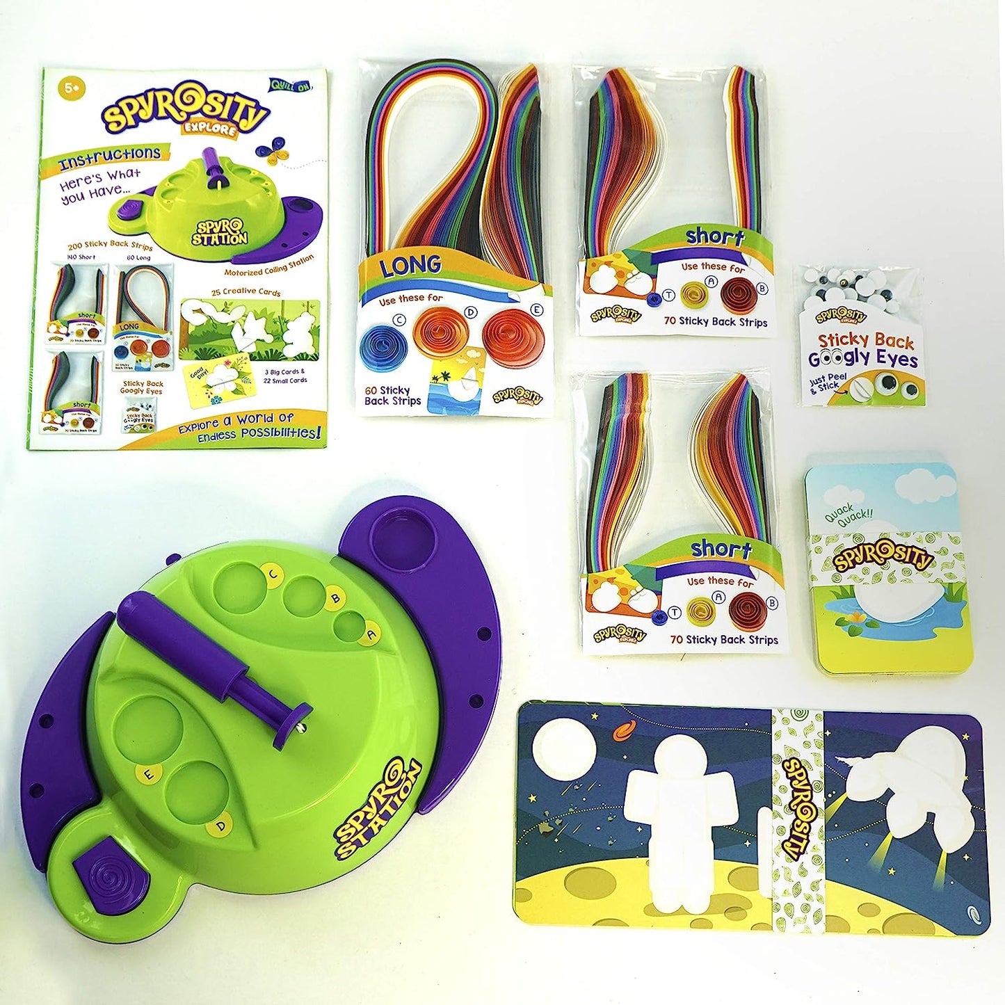 Quill On Spyrosity Spyrosity 3D Crinklers Explore Quilling Based Creative Toy and Activity Set with Patent Pending Motorized Tool for Boys and Girls Above 5 Years (Multicolour)