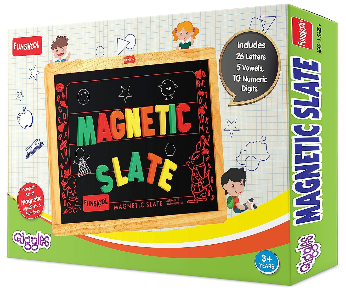 Giggles - Magnetic Slate , Alphabet and Numbers learning board, Early learning, 3 Years & above, Preschool toys