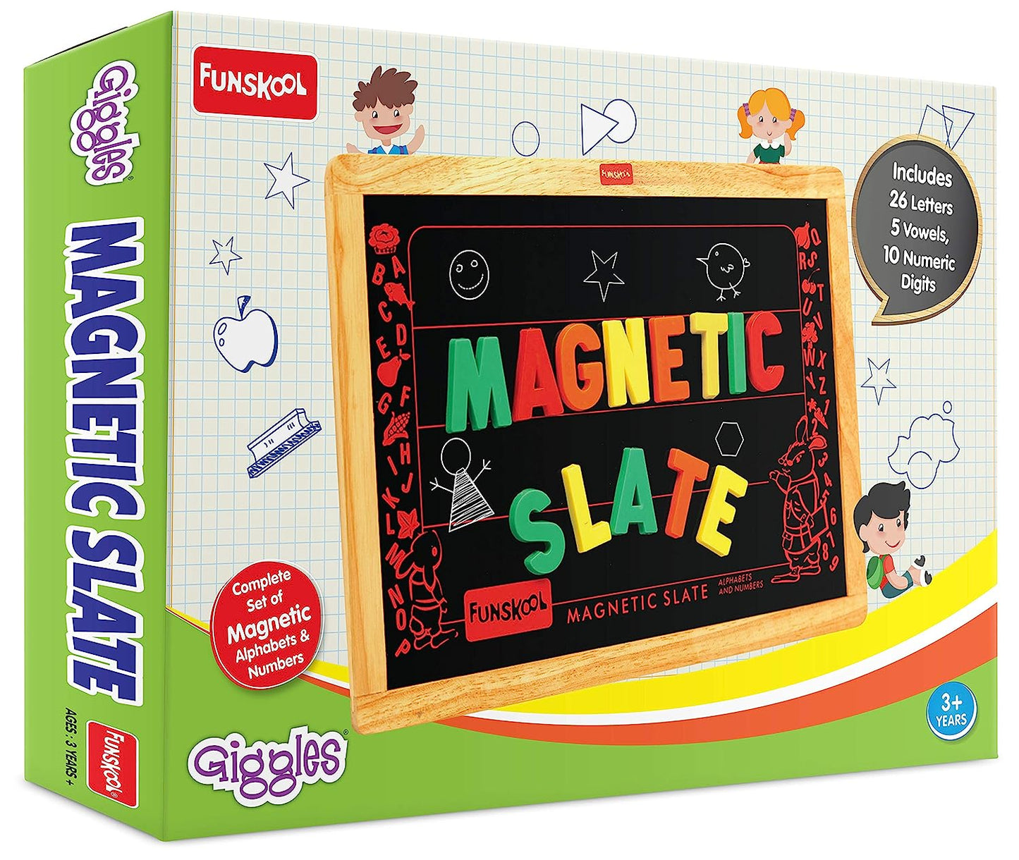 Giggles - Magnetic Slate , Alphabet and Numbers learning board, Early learning, 3 Years & above, Preschool toys