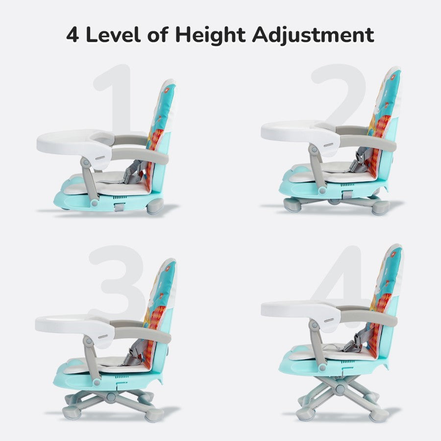 R For Rabbit Candy Pop Booster Chair - 4 Level Height Adjustment, Light Weight, Travel Friendly AQUA BLUE