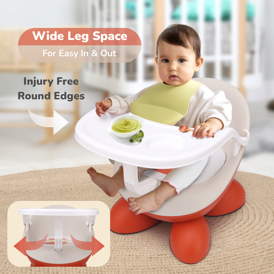 R for Rabbit Jelly Bean Fab 2 in 1 Multipurpose Kids Chair and Meal Chair orange cream