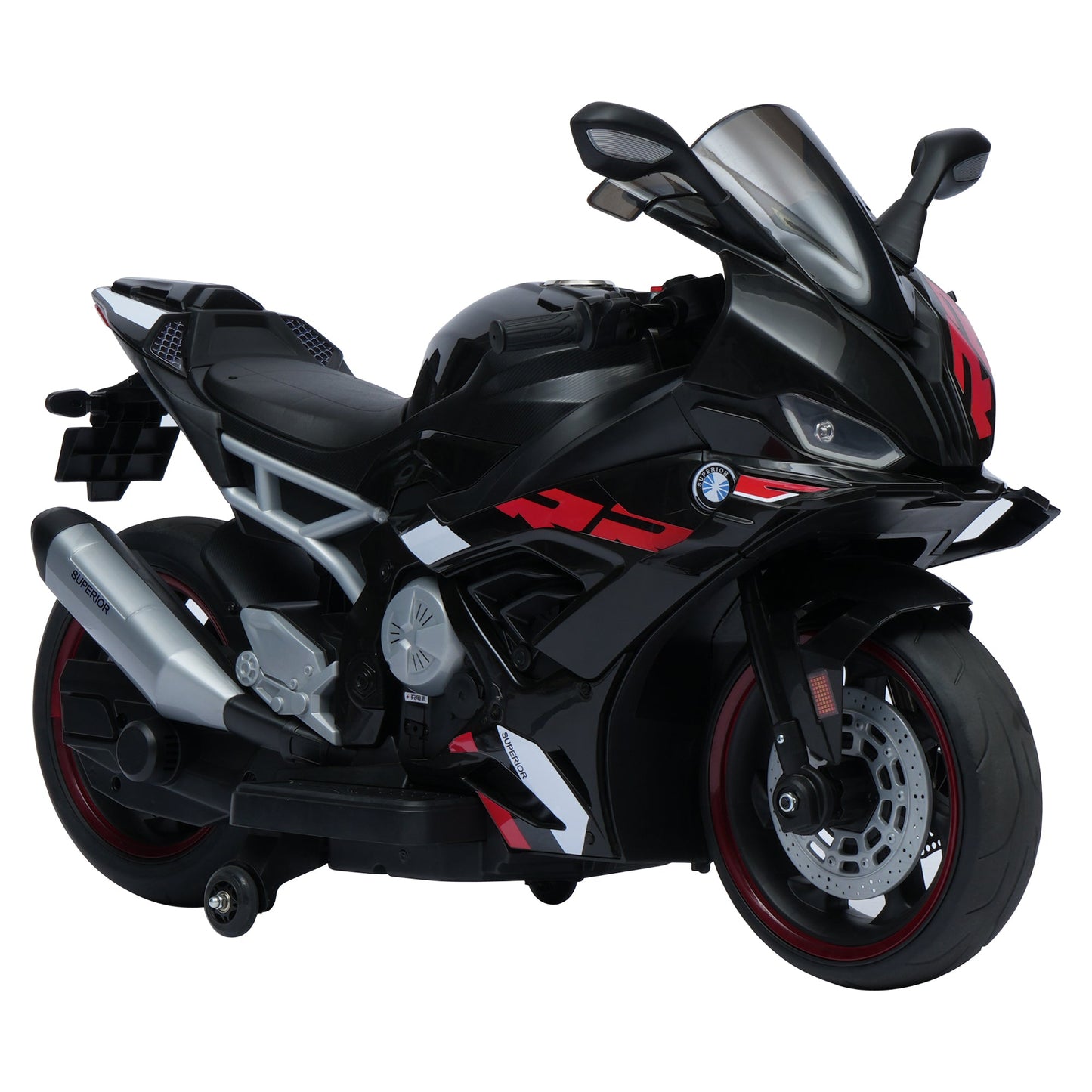 Kids Bike Big Size With Side Stand Battery Operated Bike for Kids with LED Light, Bluetooth & Music | Baby Ride on Toy Rechargeable Battery Bike | Electric Bike for Kids to Drive 3 to 8 Years Boys Girls