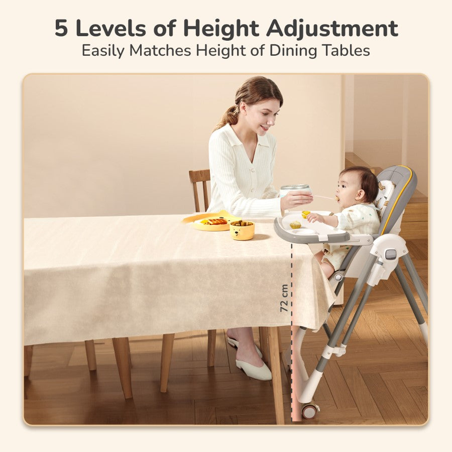 R For Rabbit Marshmallow Smart High Chair For Kids 3-in-1 Multipurpose High Chair with Swing abstract grey
