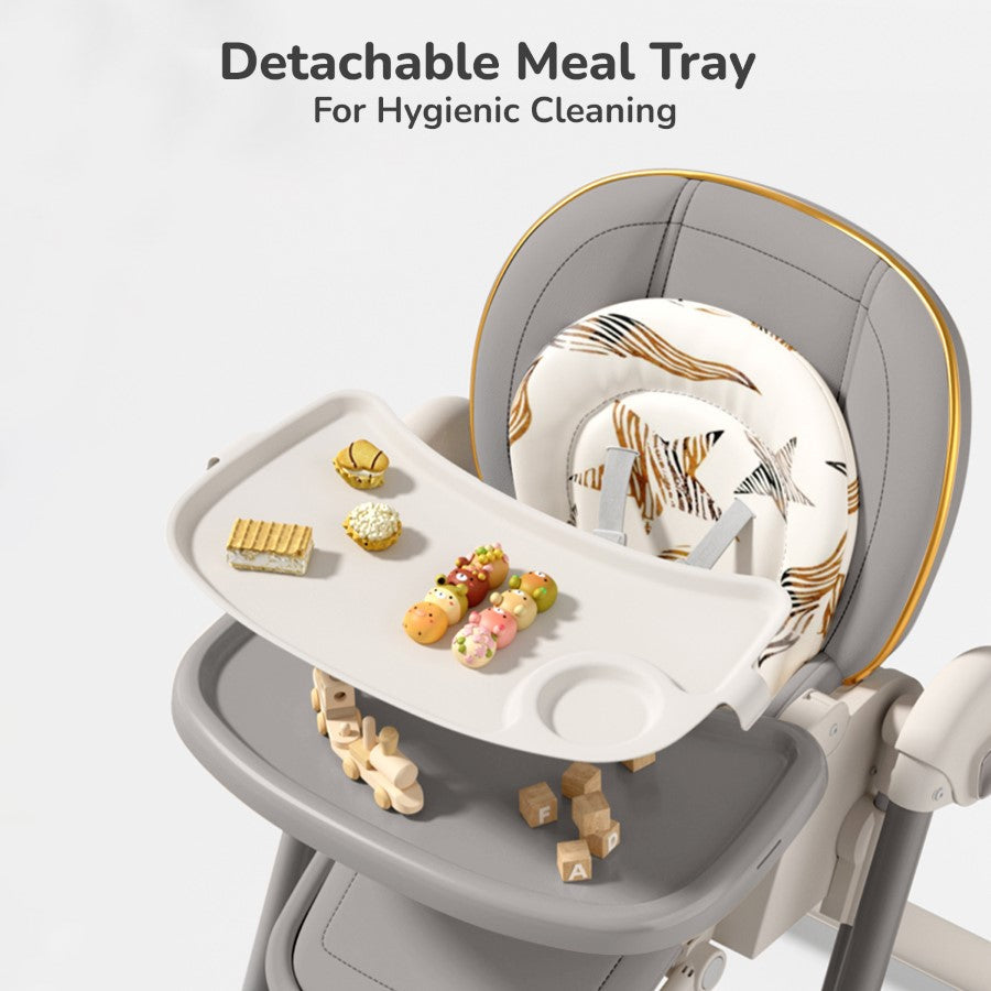 R For Rabbit Marshmallow Smart High Chair For Kids 3-in-1 Multipurpose High Chair with Swing abstract grey