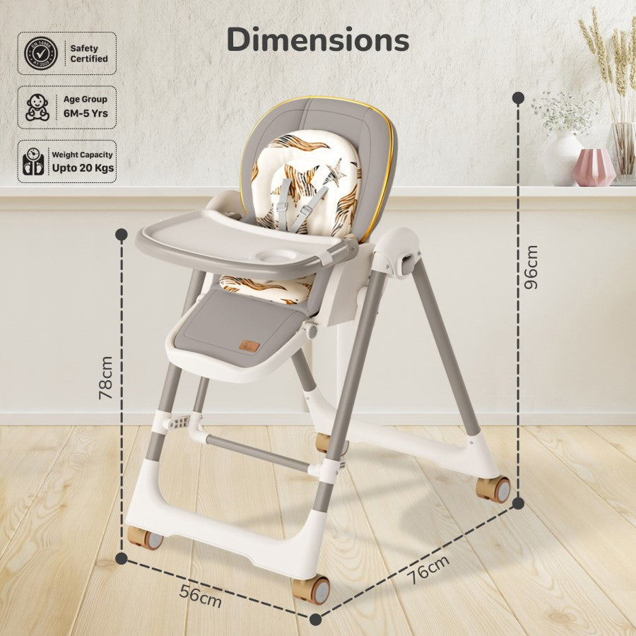 R For Rabbit Marshmallow Smart High Chair For Kids 3-in-1 Multipurpose High Chair with Swing abstract grey