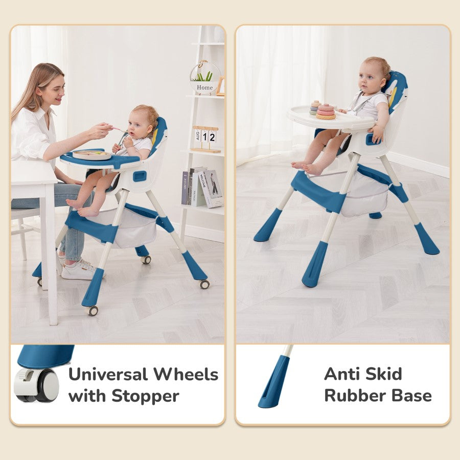 R For Rabbit Sugar Doodle Plus High Chair For Kids 3-in-1 Convertible Design indigo dye