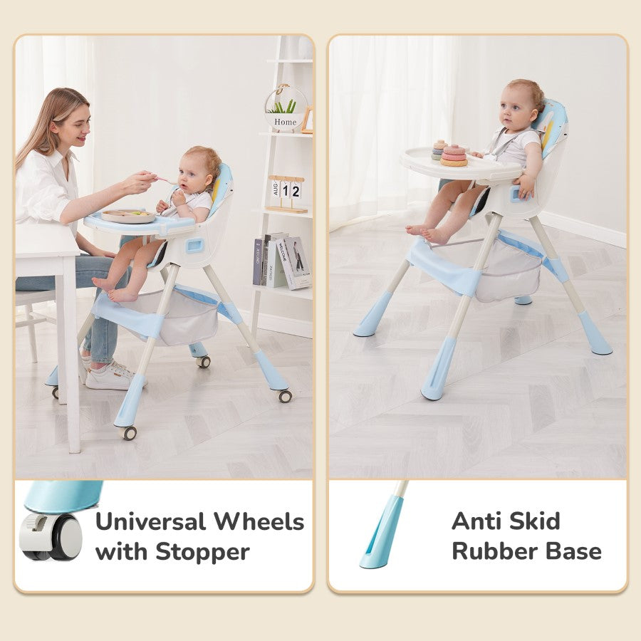 R For Rabbit Sugar Doodle Plus High Chair For Kids 3-in-1 Convertible Design lake blue