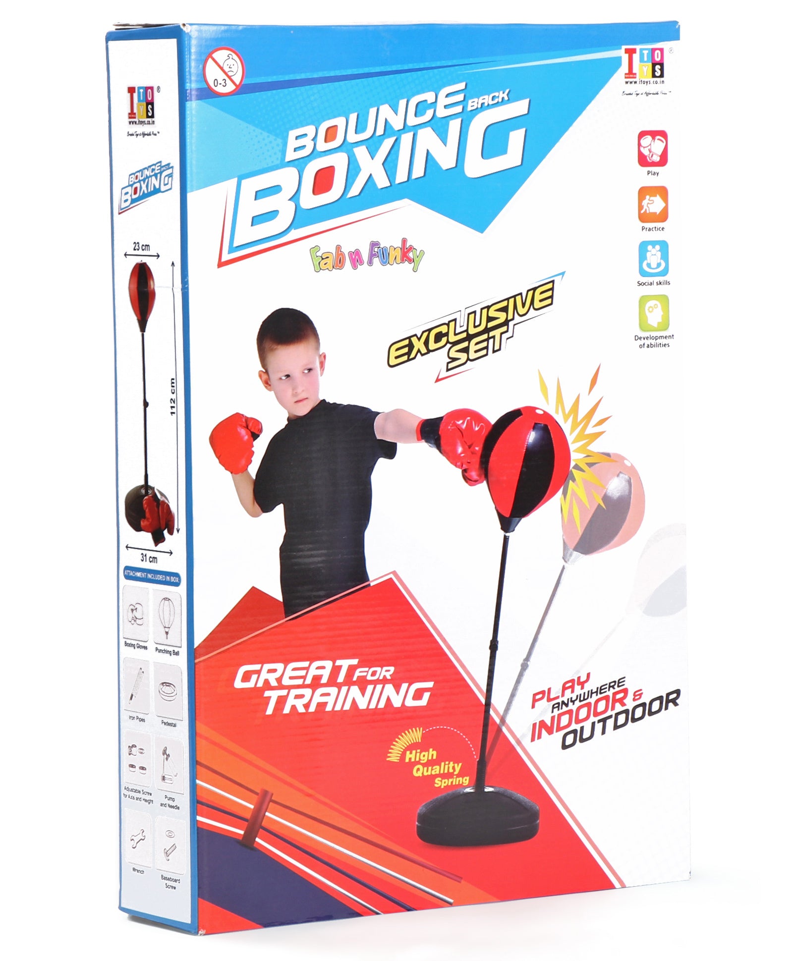 Bounce Back Boxing Punching Bag - Red and Black