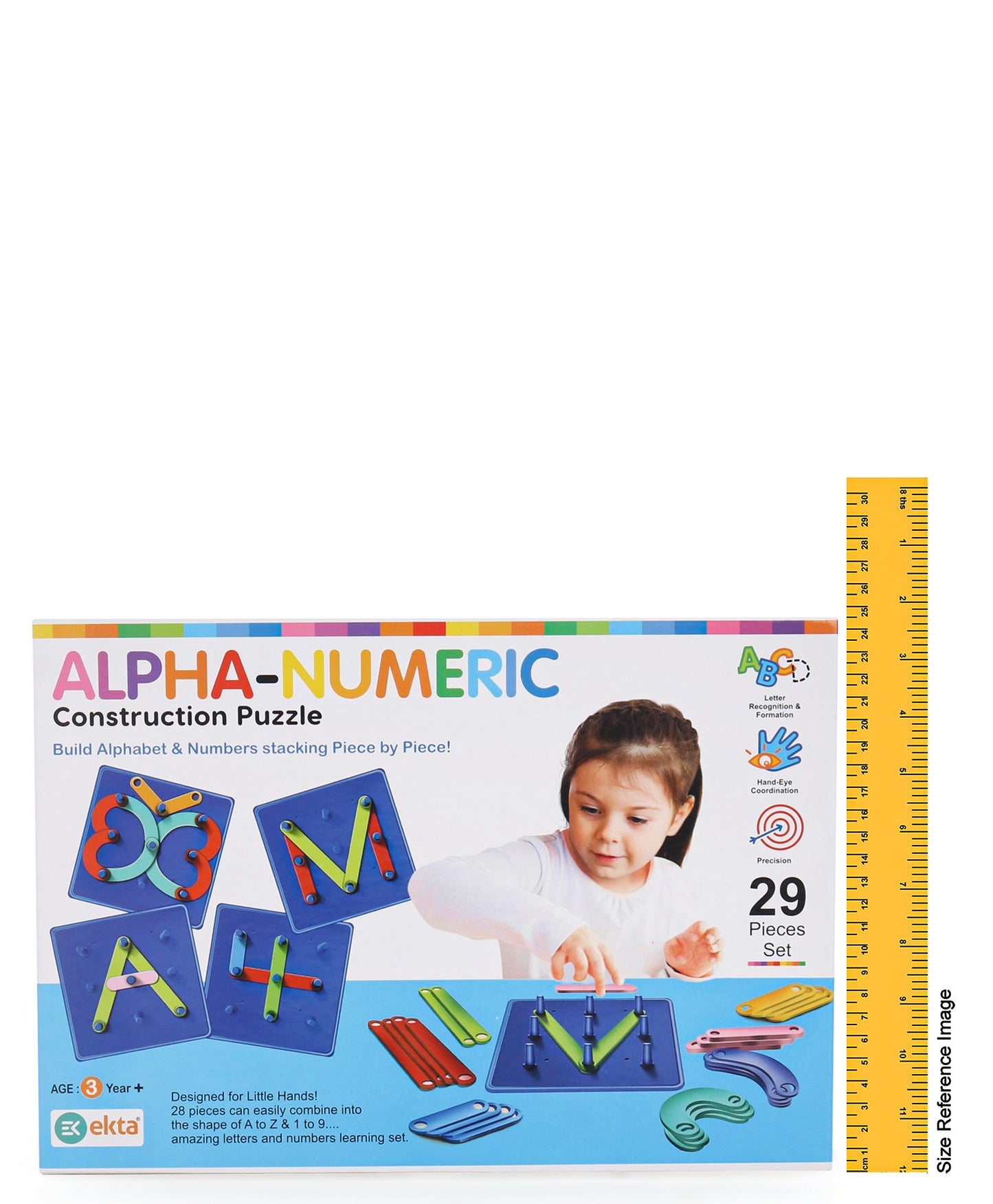 Ekta Alpha Numeric Construction Puzzle Educational Game - 29 Pieces