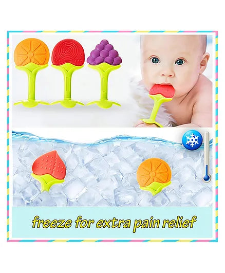 Baby Fruit Nibbler Feeder for Babies and Baby Silicone Teether for 3-12 Months - Multicolor - MRGTOYS