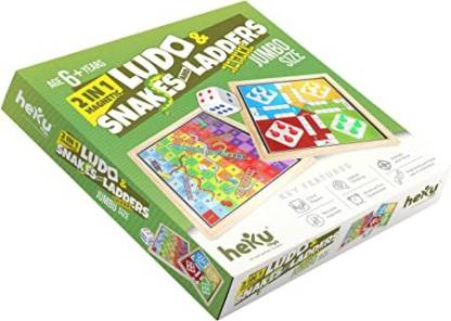 Heku Wooden Magnetic Ludo & Snakes and ladders Board game for kids (Multicolor) Educational Board Games Board Game