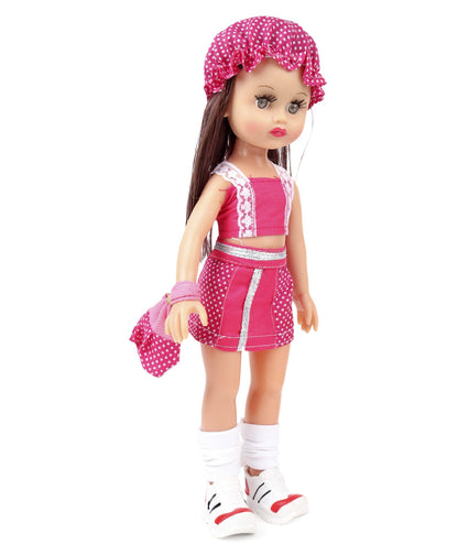 Speedage Ahnna Fashion Doll With Cap Pink - Height 33 cm