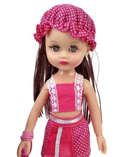 Speedage Ahnna Fashion Doll With Cap Pink - Height 33 cm