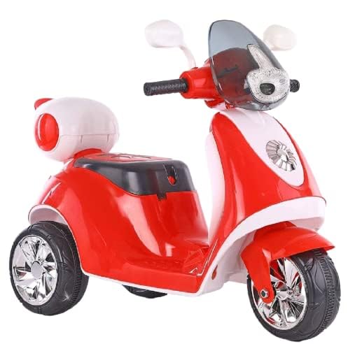 Kids Rideon Scooty 5188 with Rechargeable Battery Operated Ride on for Kids (ISI Certified) | Electric Bike for Children [3 to 5 Years] (Red)
