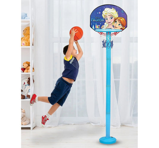 IToys Disney Frozen shooting champ basket ball set, standing basket ball for growing kids, 3Y+(Multicolour)