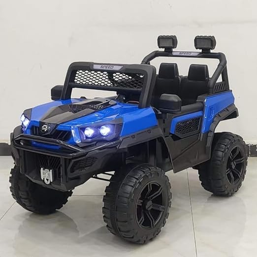 12V Rechargeable Battery Operated Ride On UV-500 Jeep for Kids with Remote Control (Blue)