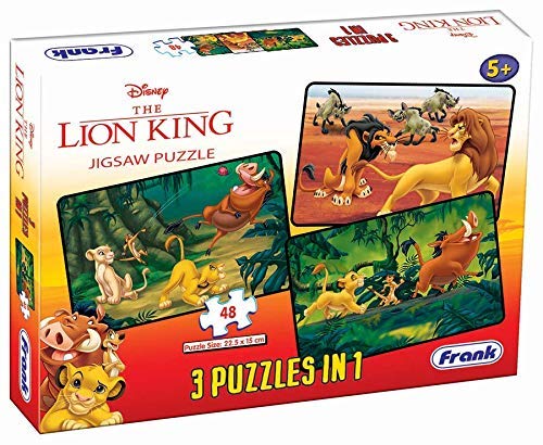 Frank Disney The Lion King Puzzles - 48 Pieces 3 in 1 Jigsaw Puzzles for Kids for Age 5 Years Old and Above