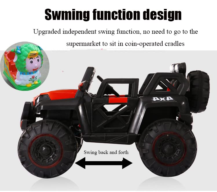 Monster Wheel 4X4  Kids Battery Operated Ride on Jeep (Red) - MRGTOYS