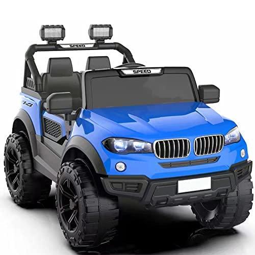 Rechargeable Battery Operated Solid Designed Jeep for 1 to 7 Year Kids| Boys| Girls| Children - Blue - MRGTOYS