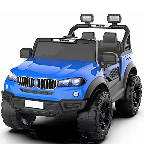 Rechargeable Battery Operated Solid Designed Jeep for 1 to 7 Year Kids| Boys| Girls| Children - Blue - MRGTOYS
