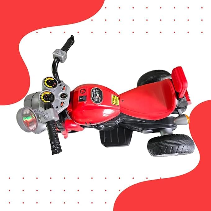 Battery Operated Ride On Bike For Kids With Music And Lights, For 2 To 6 Year Child With Foot Accelerator - Multicolor