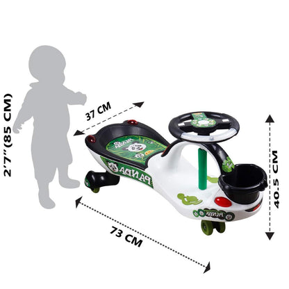 Ride-on Eco Panda Magic Car| Kids Push Car| Swing Car | Comfortable Seats | Elegant Design | Ride on Toy Car for Kids|Twister Ride on|Magic Toy Car|Kids Ride On| Push Rider| Steering Music & Lights For Kids - MRGTOYS