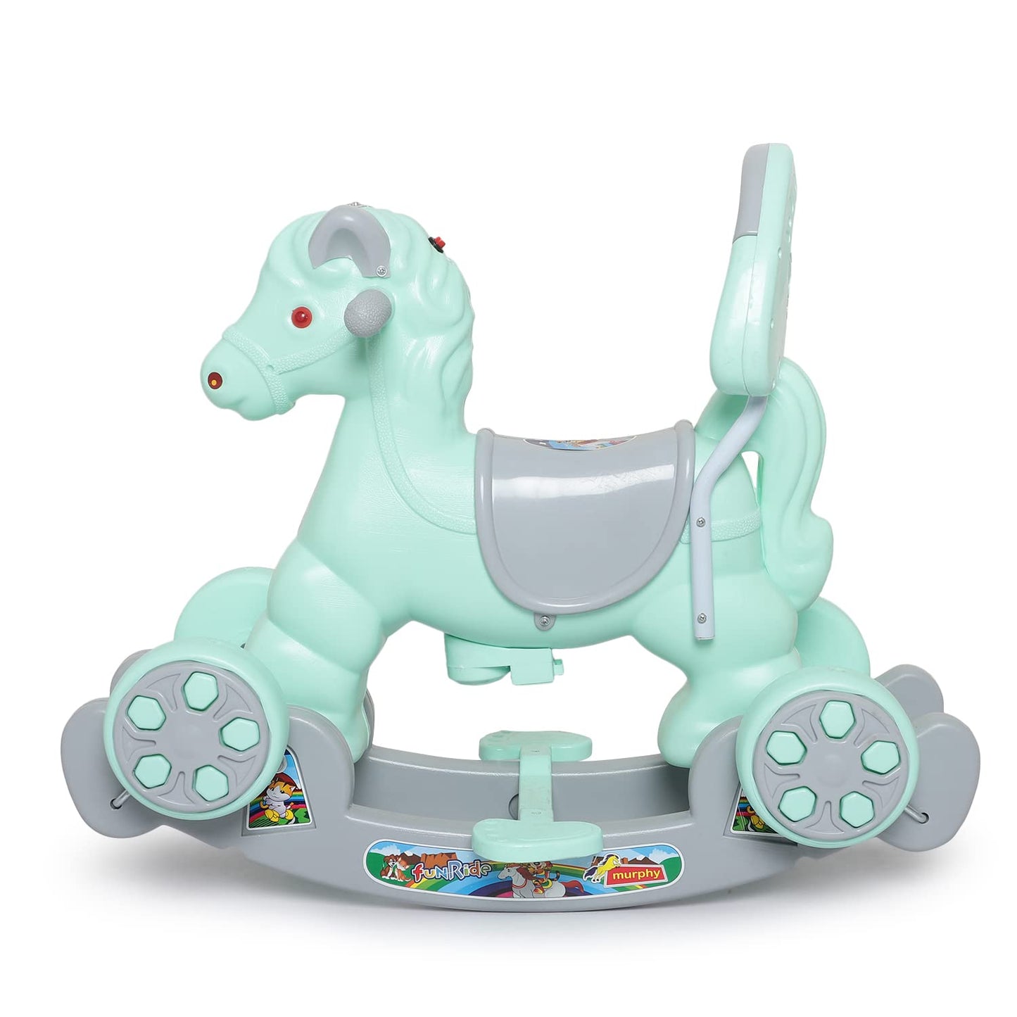 Rocking Horse Ride On for Kids - Murphy Super 2-in-1 Musical Horse Rocker Cum Ride On Toy with Backrest - Ideal Age - 1 Year to 3 Years, Weight Supported - Upto 25 KG- (Colour May Vary)
