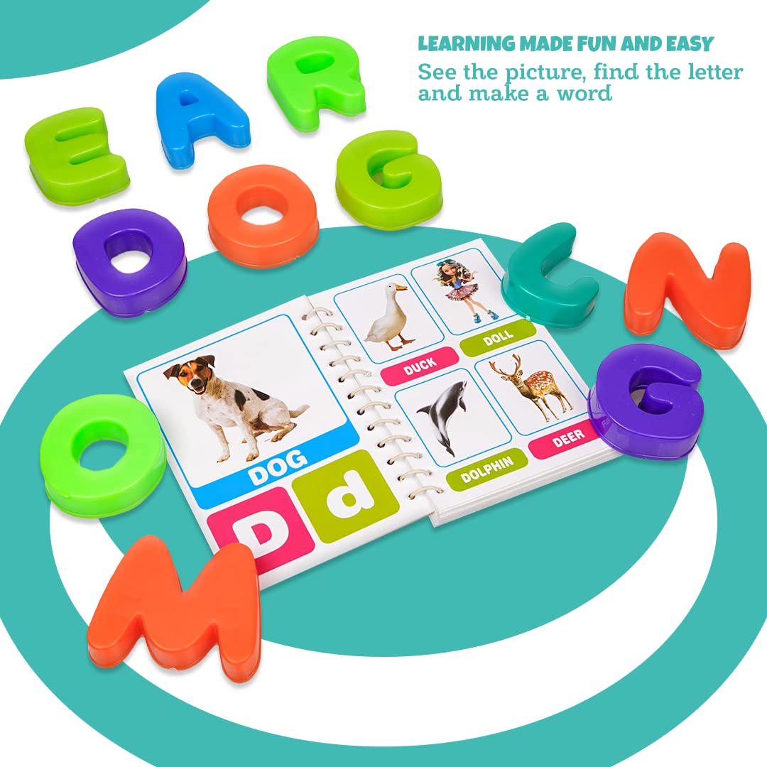 Ratnas Educational Letter Word Picture Jumbo Size Alphabets & Numbers for Kids to See The Picture, Find The Letter & Make The Word
