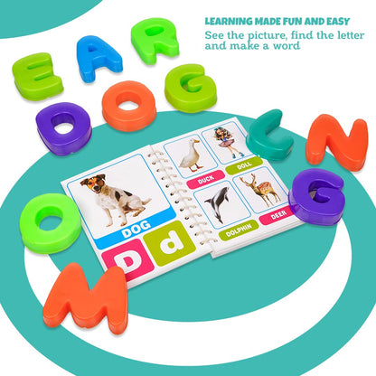 Ratnas Educational Letter Word Picture Jumbo Size Alphabets & Numbers for Kids to See The Picture, Find The Letter & Make The Word