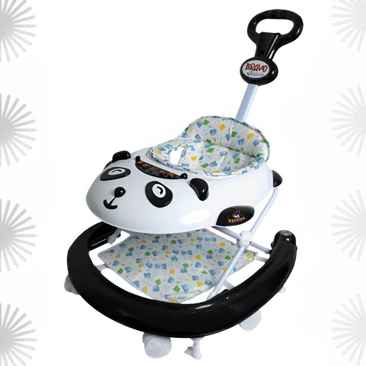 360 Baby Walker , waker for 0 to 2 Years | A Baby Gift Activity Rattle Toys for Babies Growth Cycle, Adjustable Height, Thick, Safe & Comfortable Seat, Rotatable Wheel, Music & Parent Handel Rod – Black - MRGTOYS